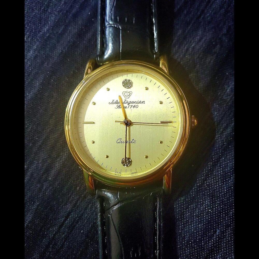 Rare‎ 1970s Jules Jurgensen Men’s 377 Gold Diamond Dial Watch